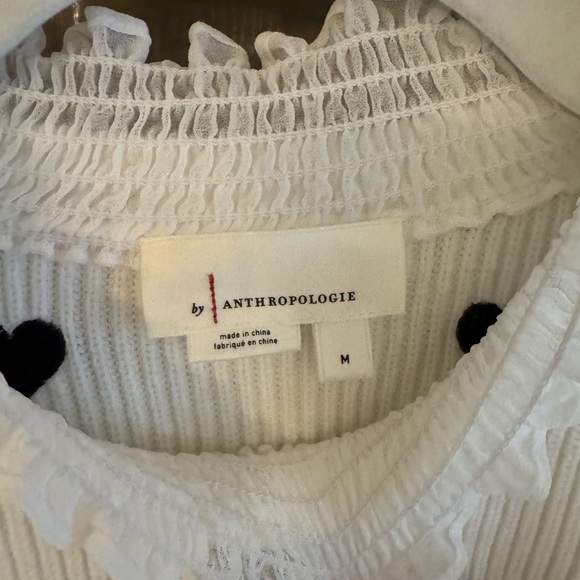 Anthropologie Valentine Ruffle Collar Heart Sweater - Picture 4 of 6